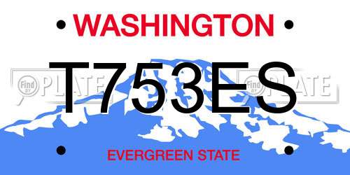 T753ES Washington License Plate