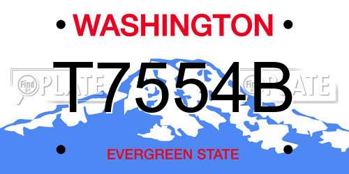 T7554B Washington License Plate
