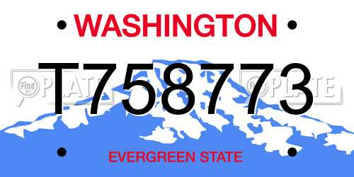T758773 Washington License Plate