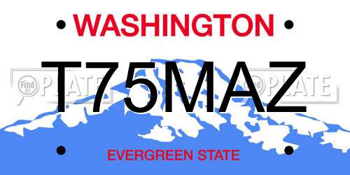 T75MAZ Washington License Plate