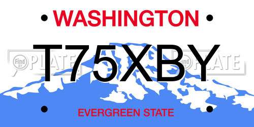 T75XBY Washington License Plate