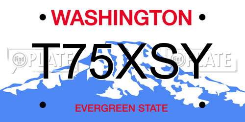 T75XSY Washington License Plate