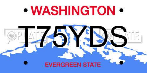 T75YDS Washington License Plate