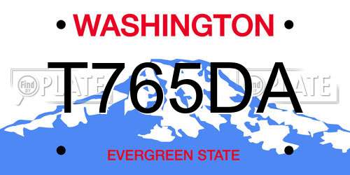 T765DA Washington License Plate