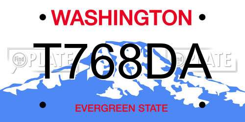 T768DA Washington License Plate