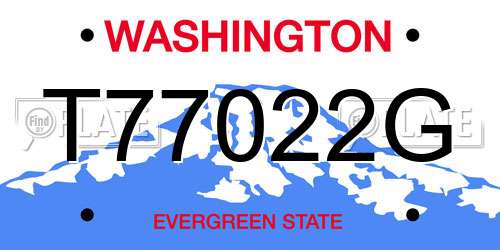 T77022G Washington License Plate