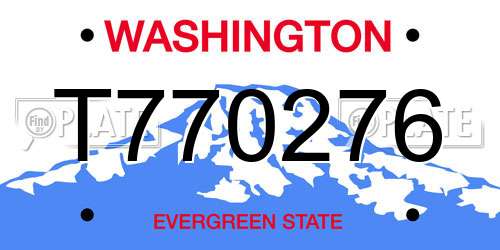 T770276 Washington License Plate