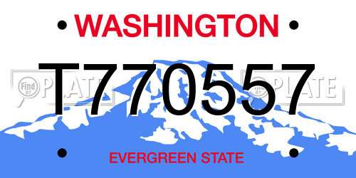 T770557 Washington License Plate