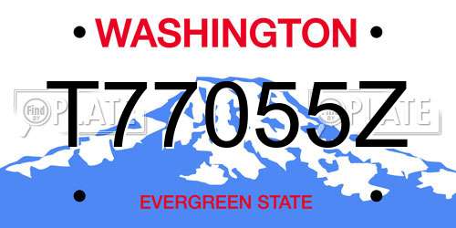 T77055Z Washington License Plate