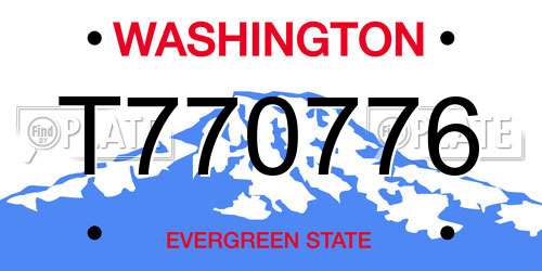 T770776 Washington License Plate
