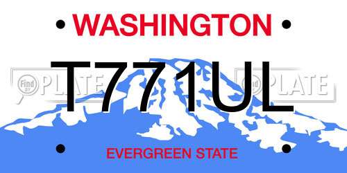 T771UL Washington License Plate