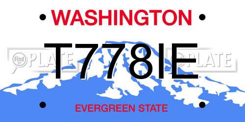 T778IE Washington License Plate