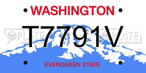 T7791V Washington License Plate