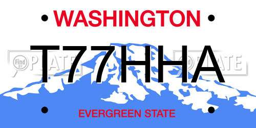 T77HHA Washington License Plate