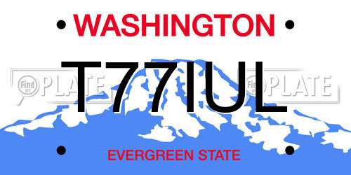 T77IUL Washington License Plate