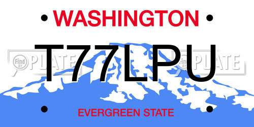 T77LPU Washington License Plate