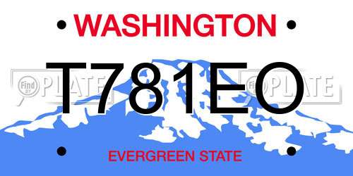 T781EO Washington License Plate