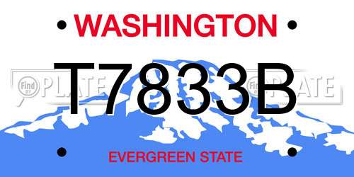 T7833B Washington License Plate