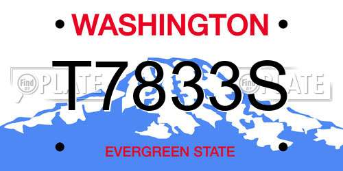 T7833S Washington License Plate