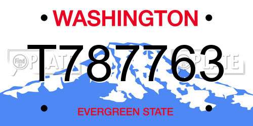 T787763 Washington License Plate