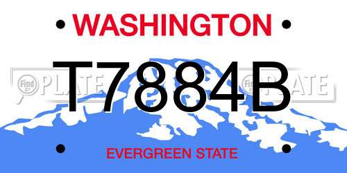 T7884B Washington License Plate