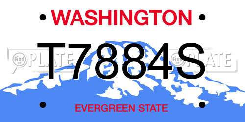 T7884S Washington License Plate