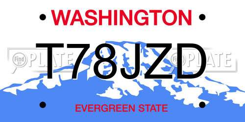 T78JZD Washington License Plate