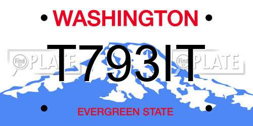 T793IT Washington License Plate