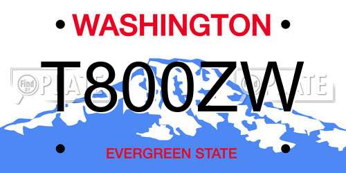 T800ZW Washington License Plate
