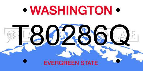 T80286Q Washington License Plate