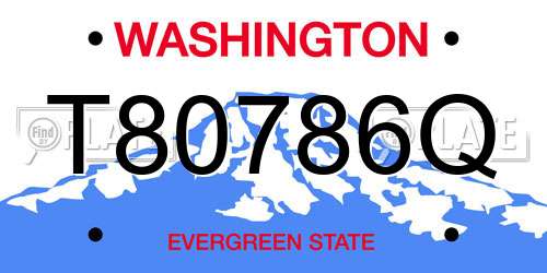 T80786Q Washington License Plate