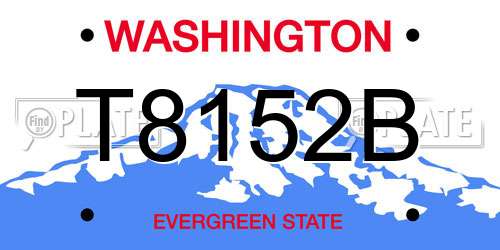 T8152B Washington License Plate