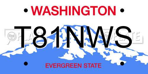 T81NWS Washington License Plate