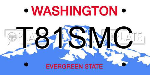 T81SMC Washington License Plate