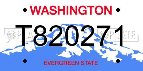 T820271 Washington License Plate