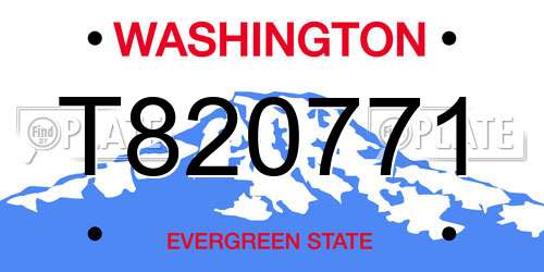 T820771 Washington License Plate