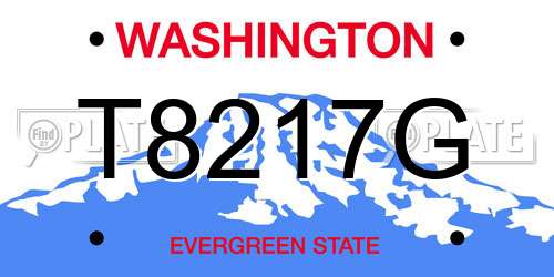 T8217G Washington License Plate