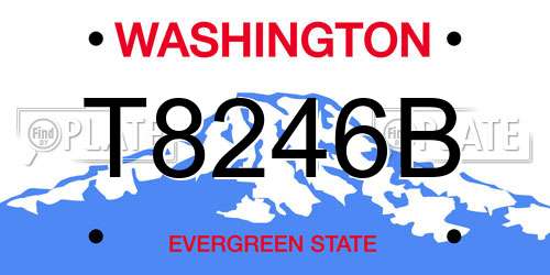 T8246B Washington License Plate