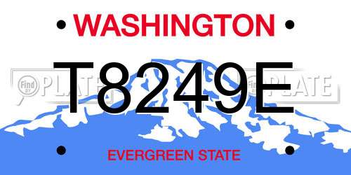 T8249E Washington License Plate