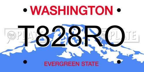 T828RO Washington License Plate