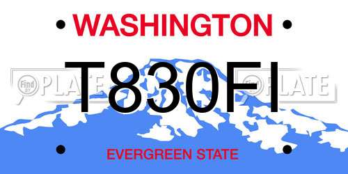 T830FI Washington License Plate