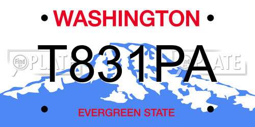 T831PA Washington License Plate