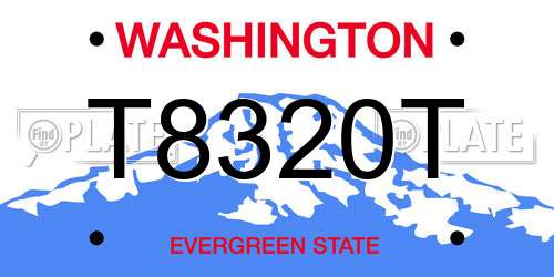 T8320T Washington License Plate