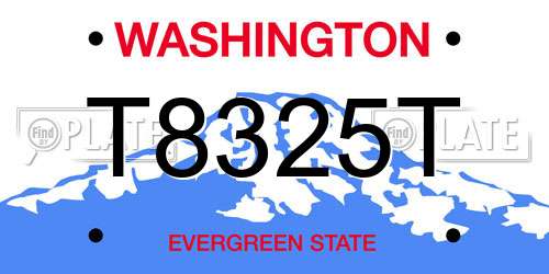 T8325T Washington License Plate
