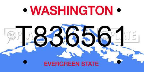 T836561 Washington License Plate