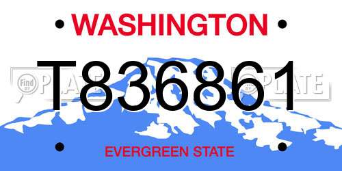 T836861 Washington License Plate