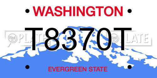 T8370T Washington License Plate