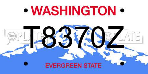 T8370Z Washington License Plate