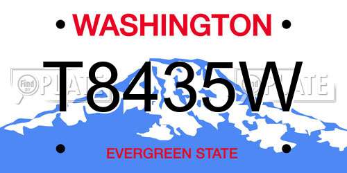 T8435W Washington License Plate