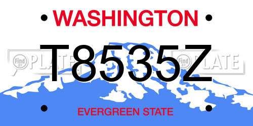 T8535Z Washington License Plate